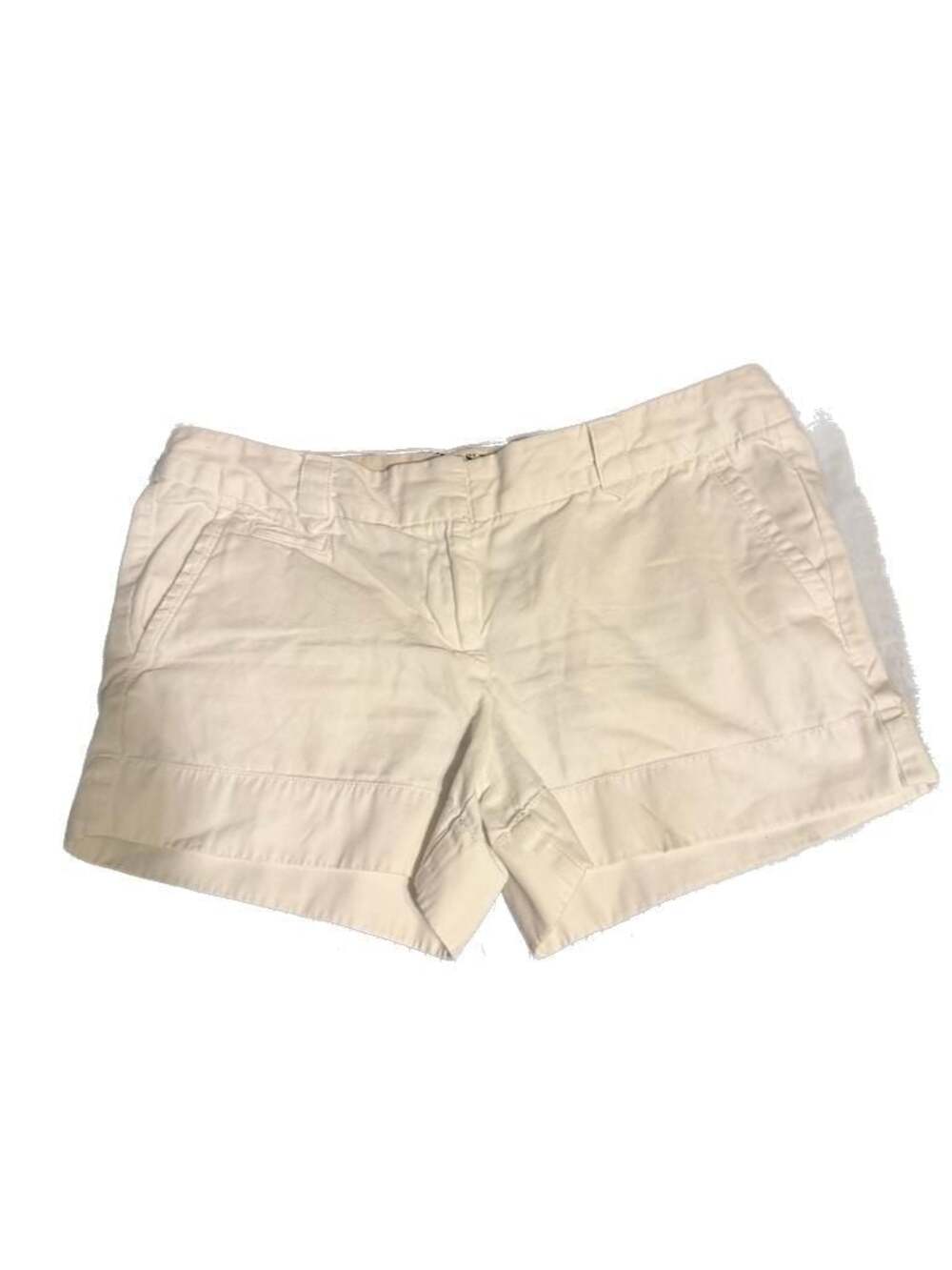 Lands' End Canvas 1963 Low Rise White Cuffed Chino Shorts Size 4